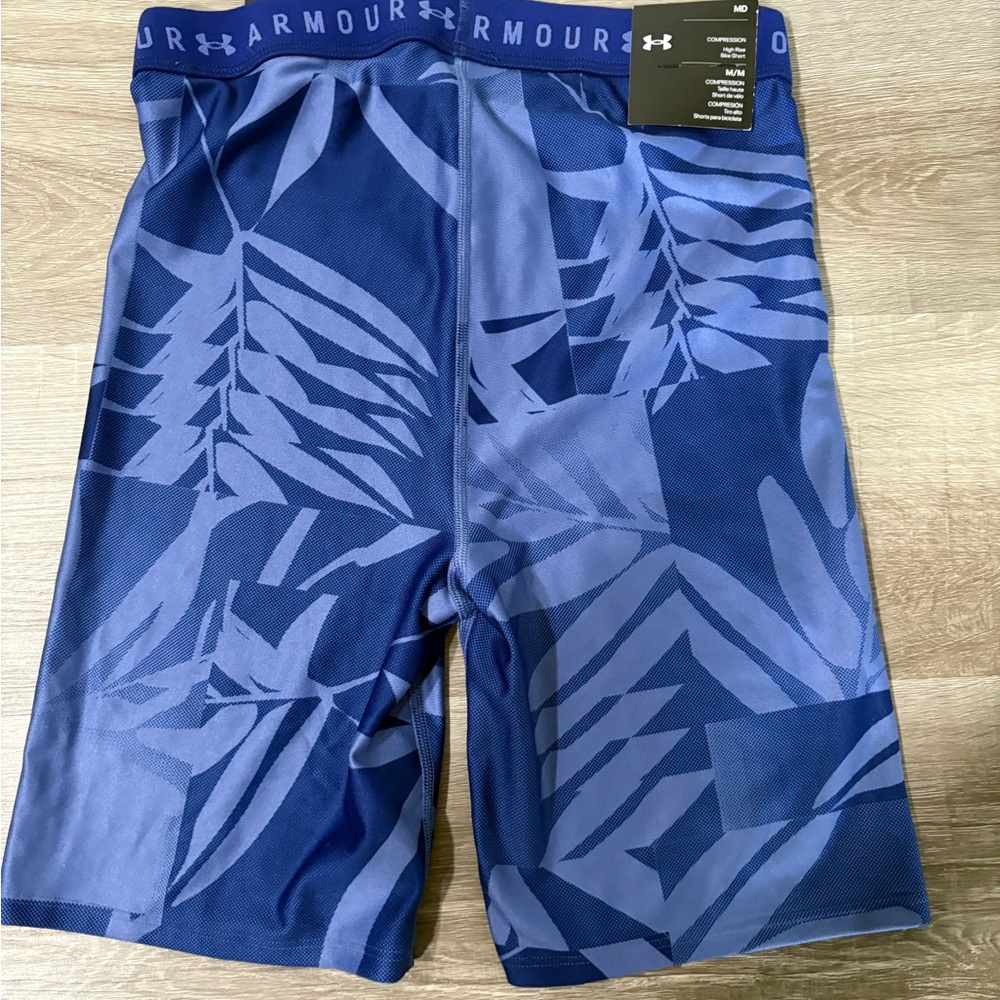 Under Armour Blue Patterned Compression Shorts - Picture 6 of 7